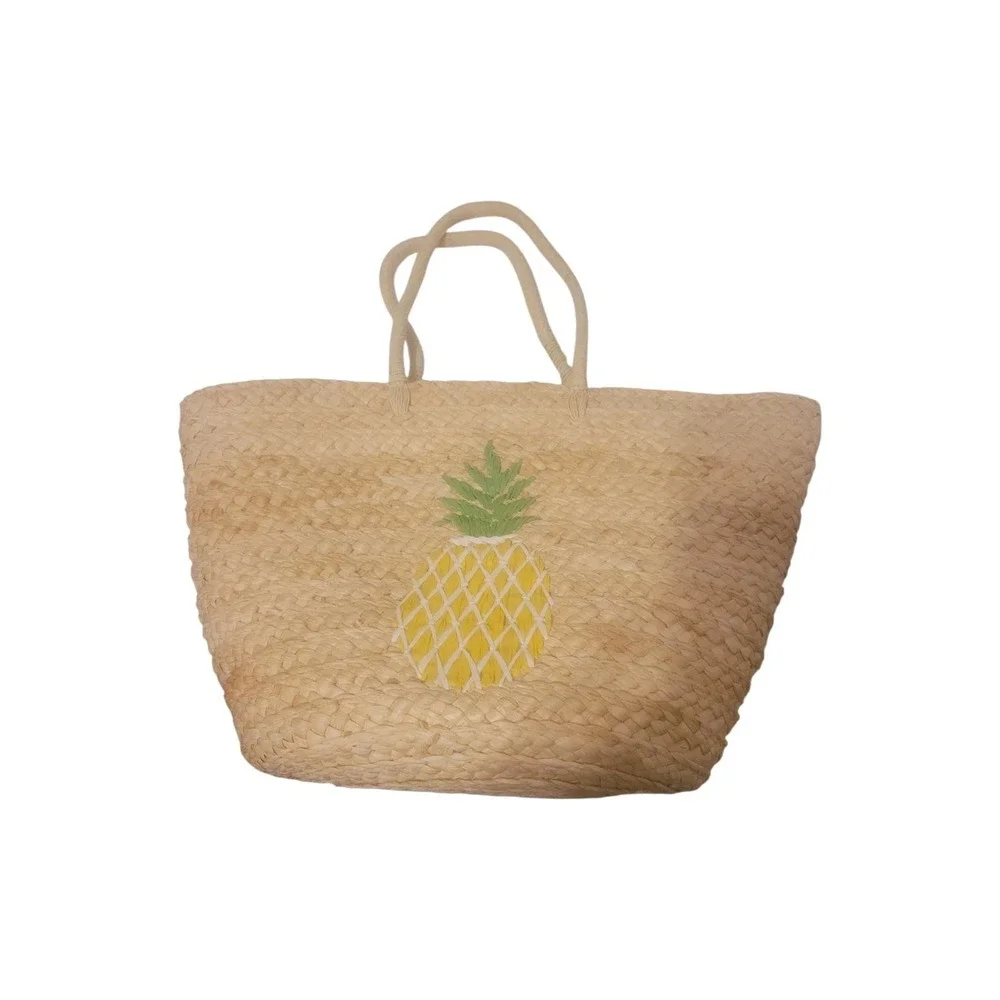 Pineapple Straw Insulated Tote‎ Large Bag